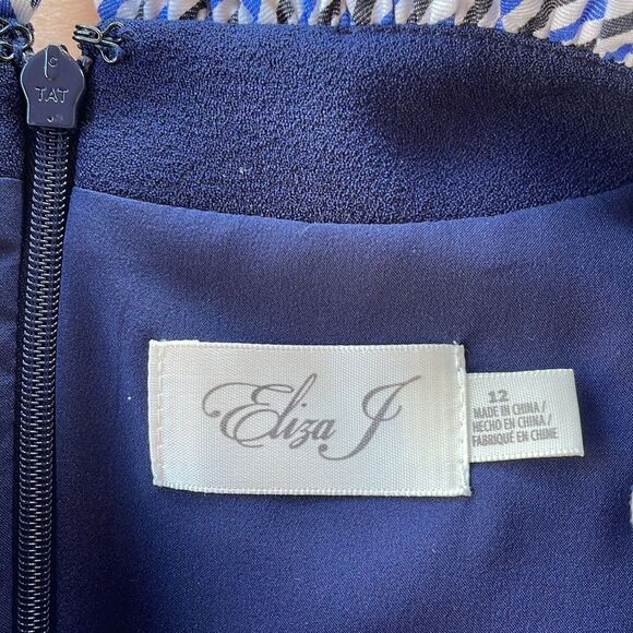 Eliza J Ruffle Trim Sleeveless Crepe Dress Size 12 - Picture 9 of 9